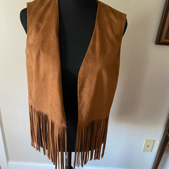 Wildflowers Jackets & Blazers - Wildflower Faux suede fringe vest